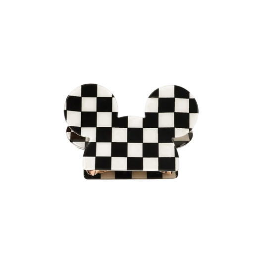 Checkered Mouse Hair Claw Clip